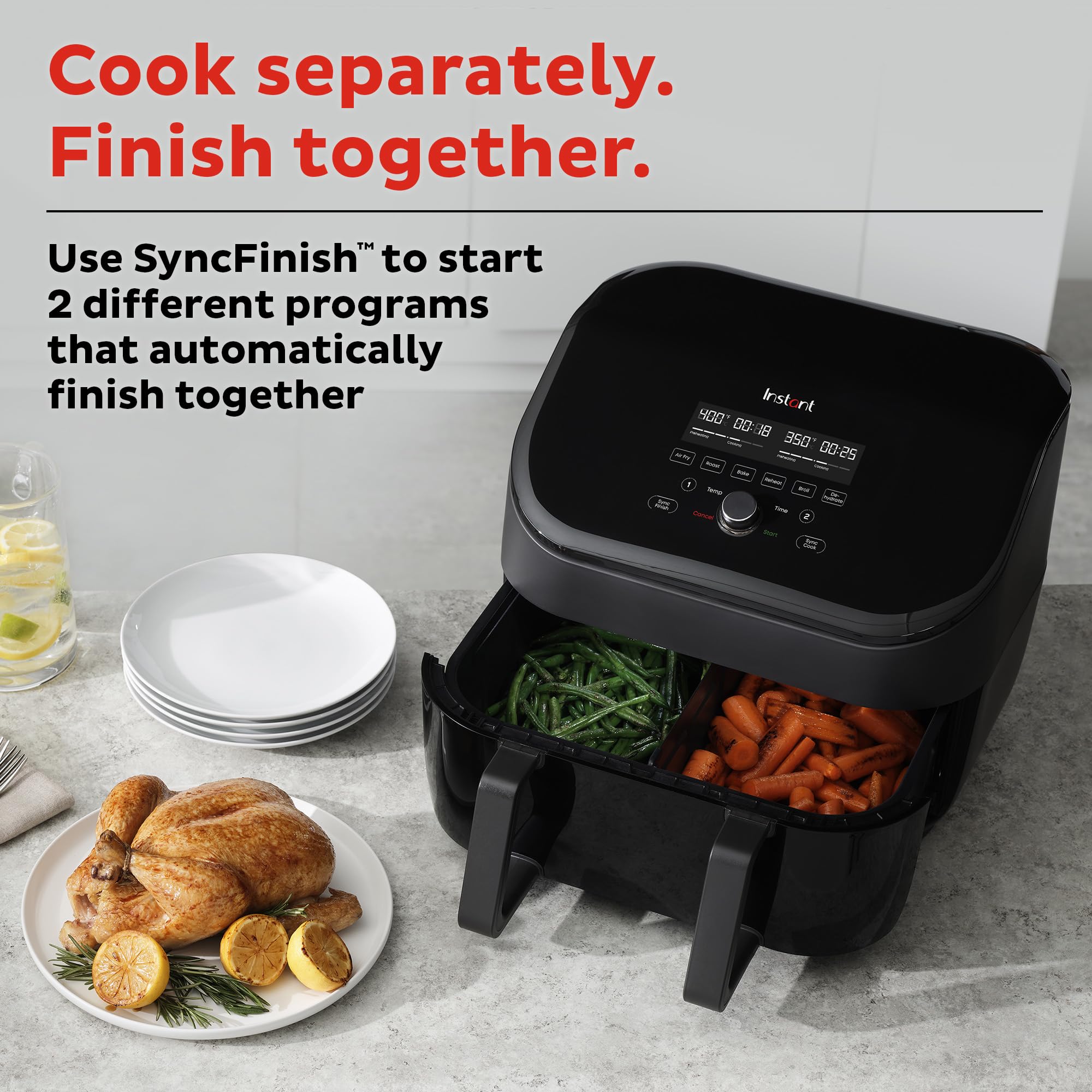 Instant Vortex 9 Quart VersaZone 8-in-1 Air Fryer with Dual